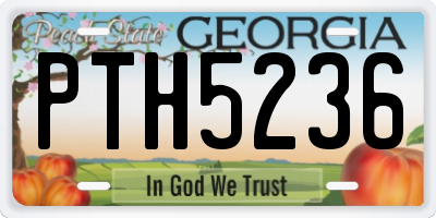 GA license plate PTH5236