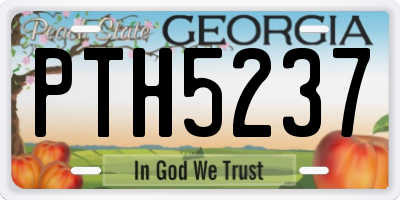 GA license plate PTH5237