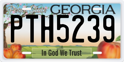 GA license plate PTH5239