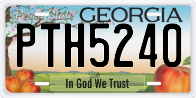 GA license plate PTH5240