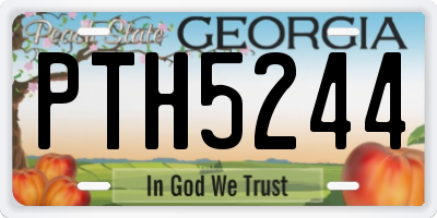 GA license plate PTH5244