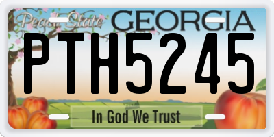 GA license plate PTH5245