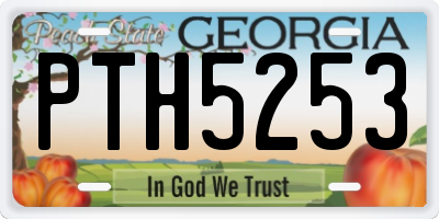 GA license plate PTH5253