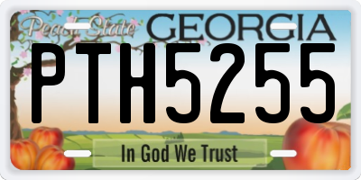 GA license plate PTH5255