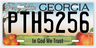 GA license plate PTH5256