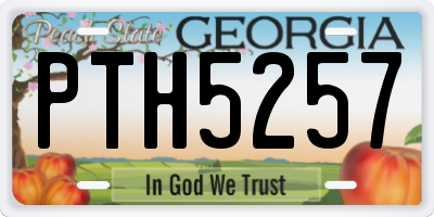 GA license plate PTH5257