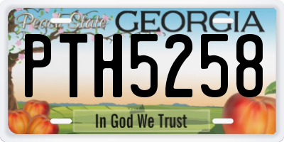 GA license plate PTH5258