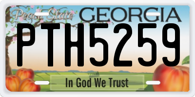 GA license plate PTH5259