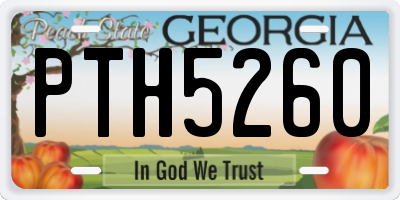 GA license plate PTH5260