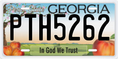 GA license plate PTH5262