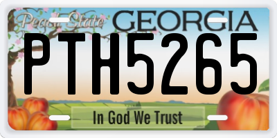 GA license plate PTH5265