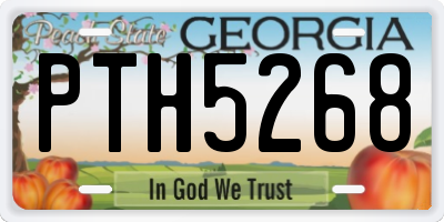 GA license plate PTH5268