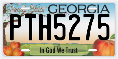 GA license plate PTH5275