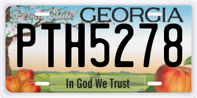 GA license plate PTH5278