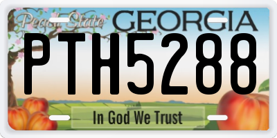 GA license plate PTH5288