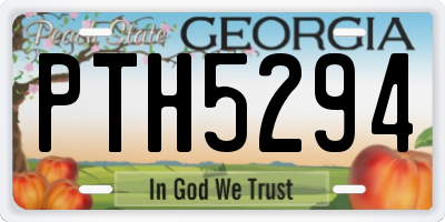 GA license plate PTH5294