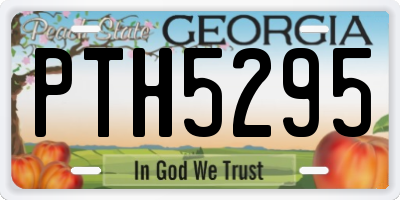 GA license plate PTH5295