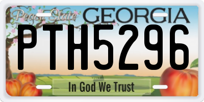 GA license plate PTH5296