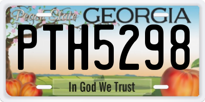 GA license plate PTH5298