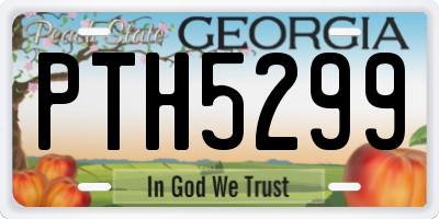 GA license plate PTH5299