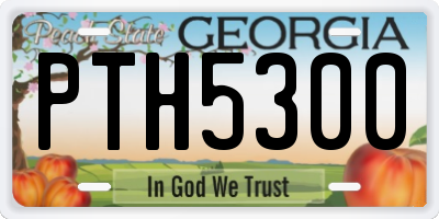 GA license plate PTH5300