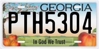 GA license plate PTH5304