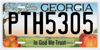 GA license plate PTH5305