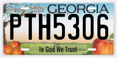 GA license plate PTH5306