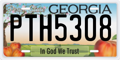 GA license plate PTH5308