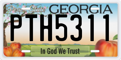 GA license plate PTH5311