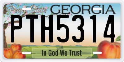 GA license plate PTH5314