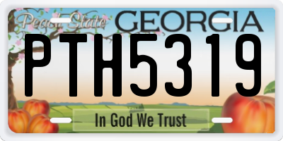 GA license plate PTH5319