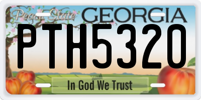 GA license plate PTH5320