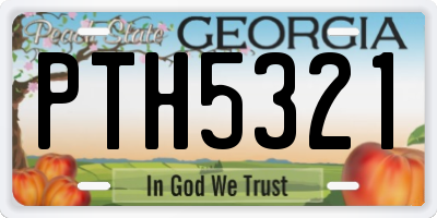 GA license plate PTH5321