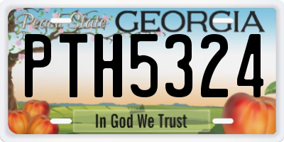 GA license plate PTH5324