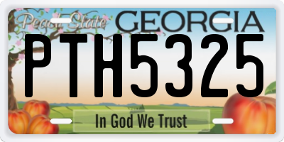 GA license plate PTH5325