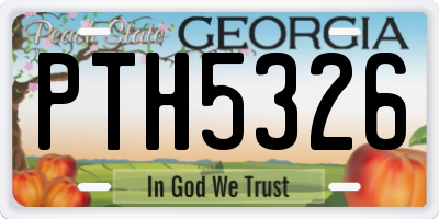 GA license plate PTH5326