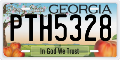 GA license plate PTH5328