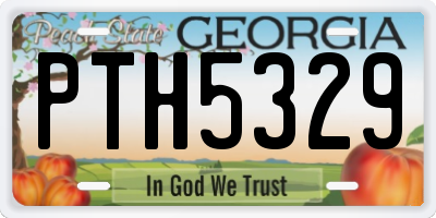 GA license plate PTH5329