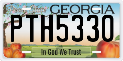 GA license plate PTH5330