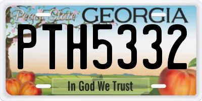 GA license plate PTH5332
