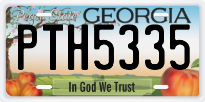 GA license plate PTH5335