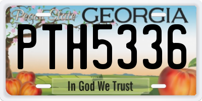 GA license plate PTH5336