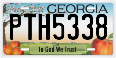GA license plate PTH5338