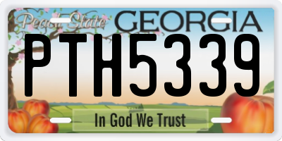 GA license plate PTH5339