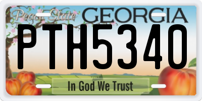 GA license plate PTH5340