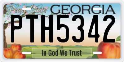 GA license plate PTH5342