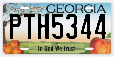 GA license plate PTH5344