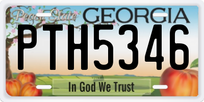 GA license plate PTH5346