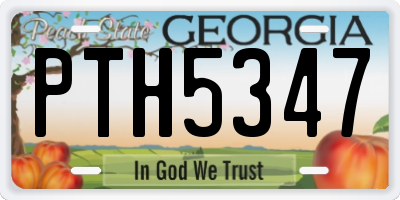 GA license plate PTH5347